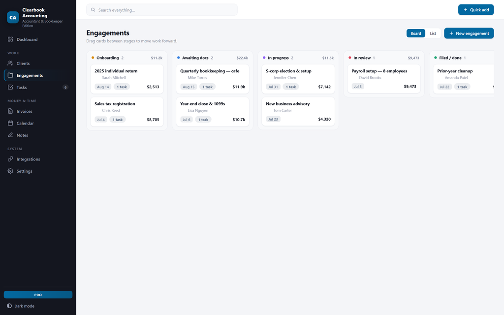 LedgerDesk — board view