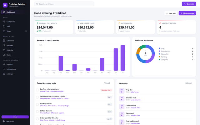 BrushDesk Pro — The clean back office for painting pros
