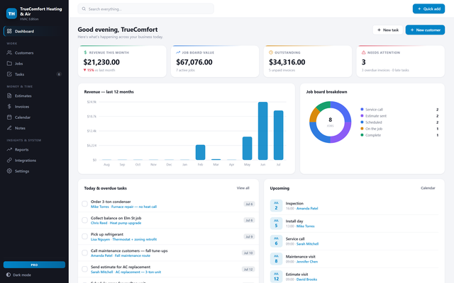 AirDesk Pro — The office your HVAC crew never had